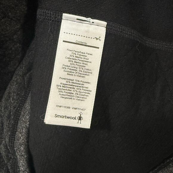 Smartwool Women's Diamond Peak Quilted Dress Black Grey Wool Medium Long Sleeve - Picture 5 of 8